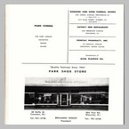 Ads - Park Cinema, Park Shoe Store, Romano & Sons Funeral Home, Cathay Den Restaurant, Pontiac Pharmacy, Alga Plastics